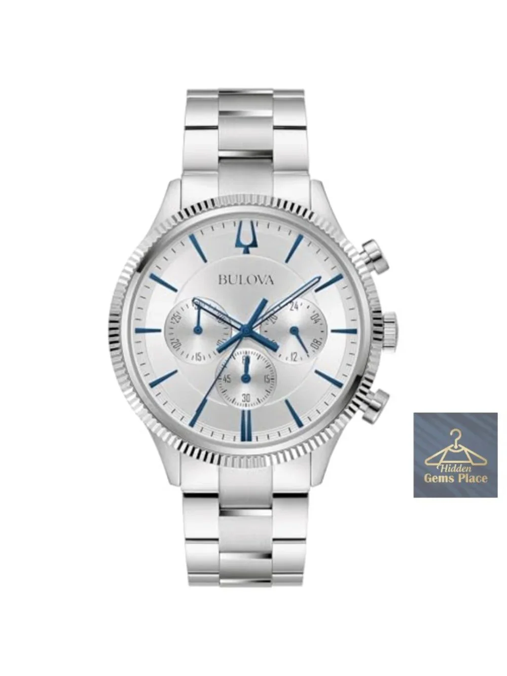 Men's Classic Chronograph Stainless Steel Watch, Japanese Quartz, Silver-Tone,